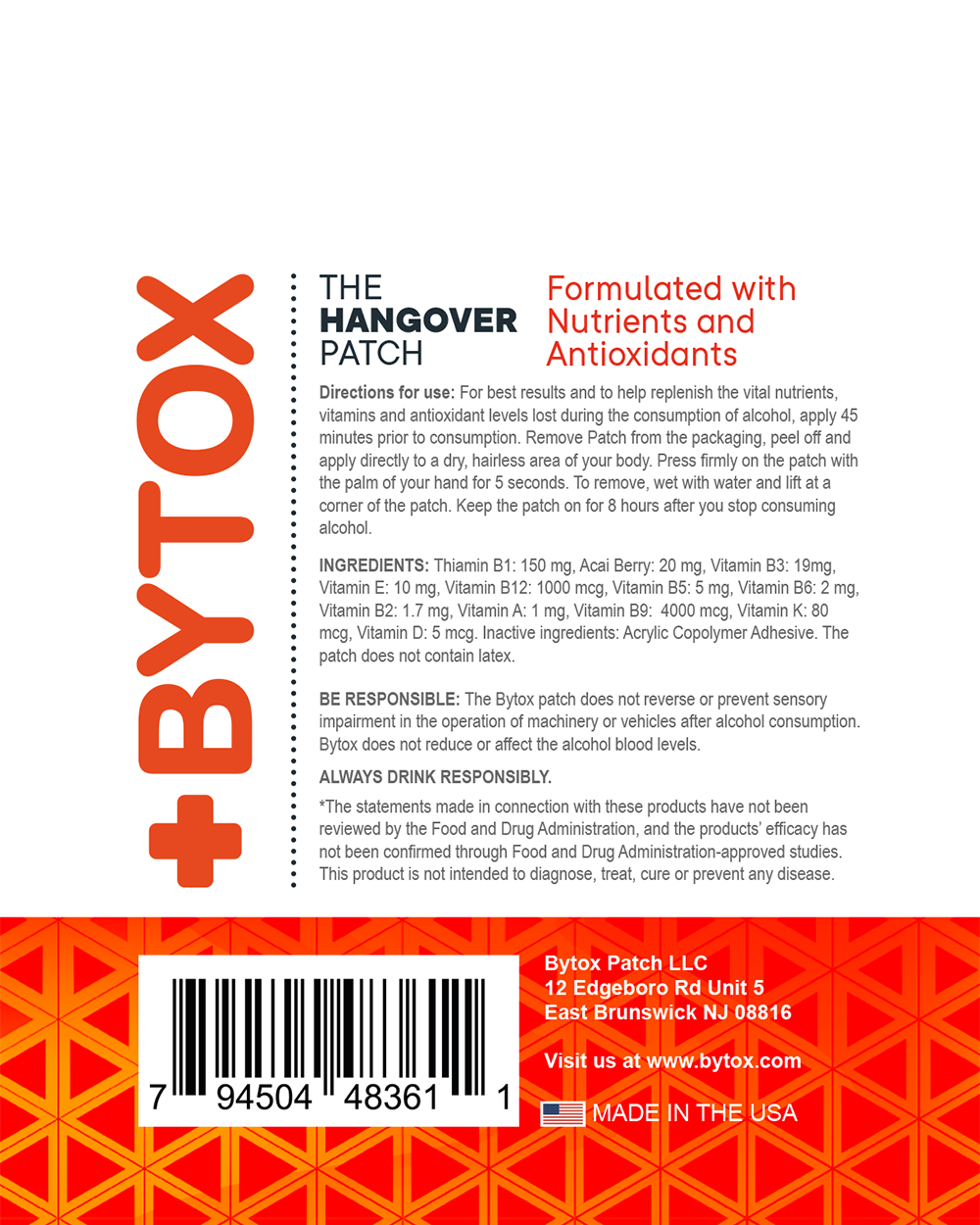 Bytox Hangover Patch - Bytoxasia - Medium