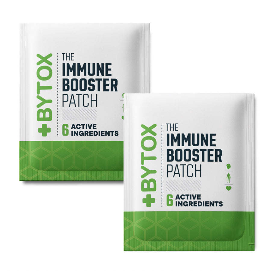 Two immune booster patches by BYTOX on a white background