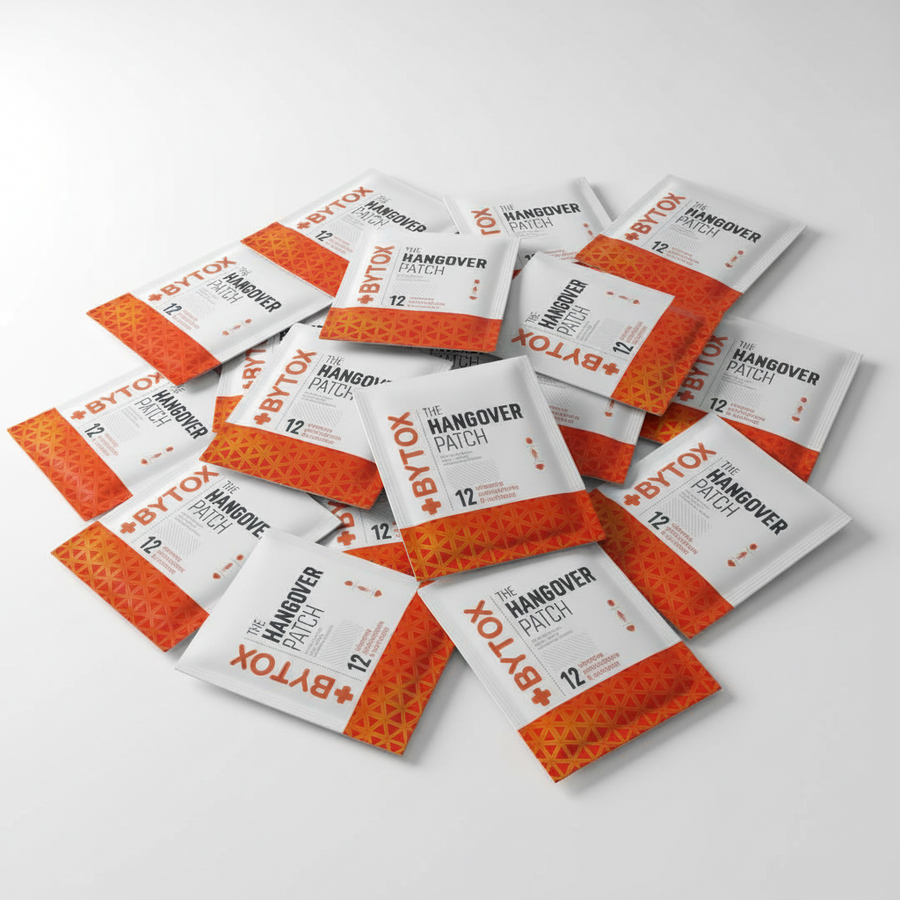 Bytox Hangover Patch packaging on a white background