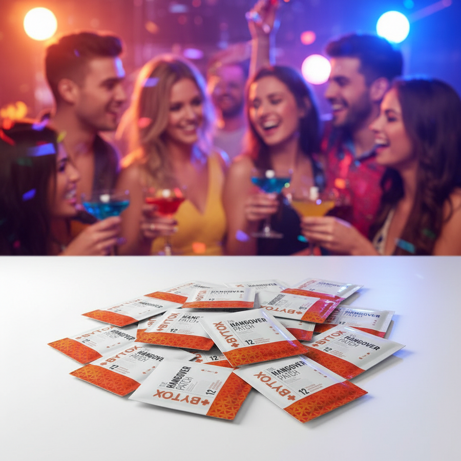 BYTOX Hangover Patch packets on a white background